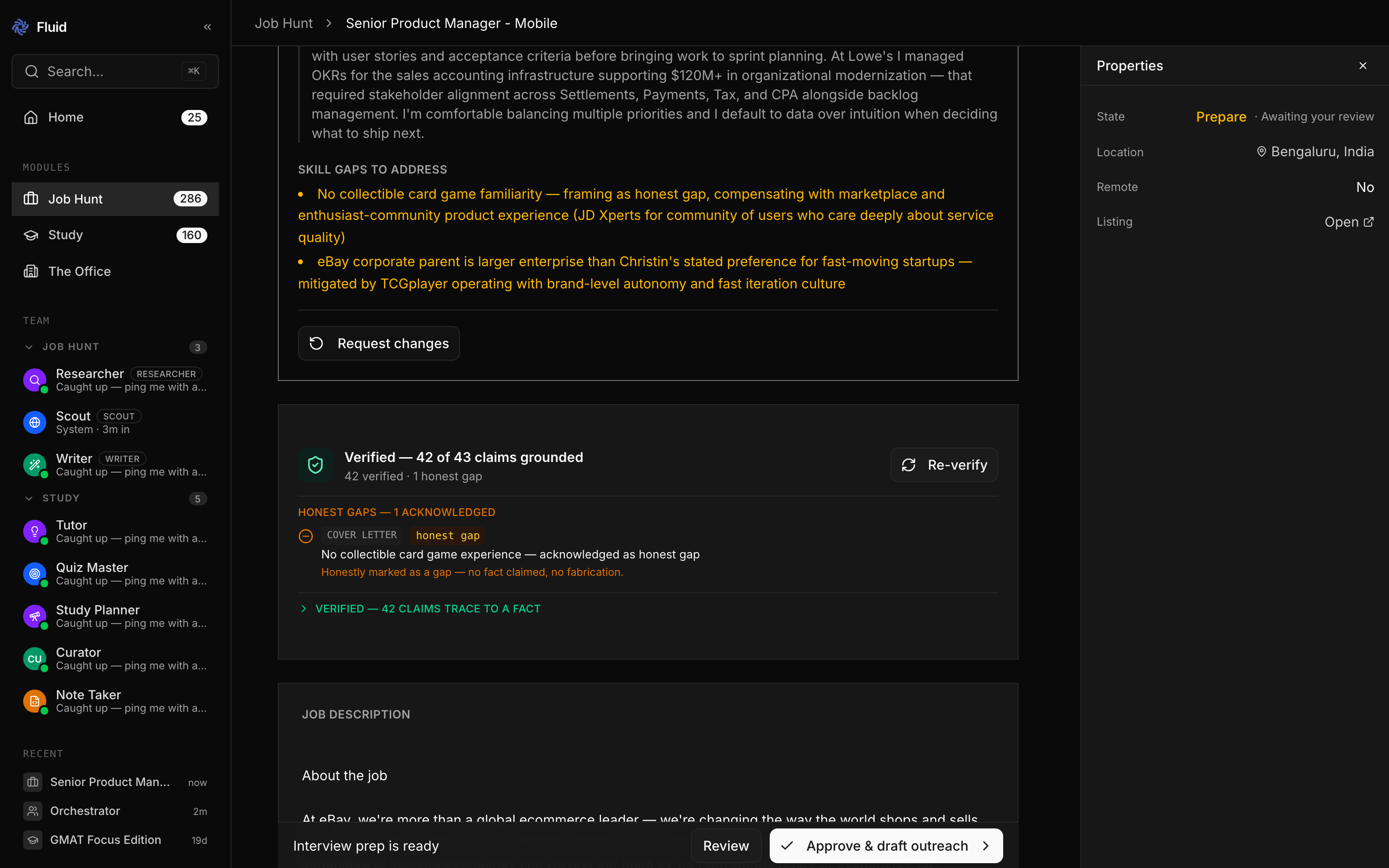 Fluid truth-grounding verifier validating claims against a fact base